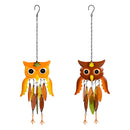 Harvest Blossoms Wind Chime, Metal Owl Wind Chime, Asst of 2