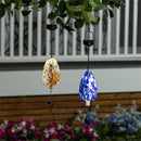 Cottage Garden Bell, Solar Art Glass, Asst of 2