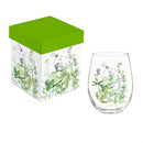 VivaStyle Veranda Garden Wine Glass Stemless, 17oz, Gift box