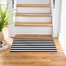Black & White Horizontal Stripes Washable Mat 24"x36"