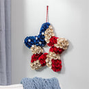 Red, White, & Bloom Wreath Wood Curl Patriotic Star, 19"