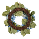 VivaStyle Artificials, Artificial Blue & White Hydrangea Wreath, 16"H