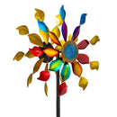 Cottage Garden Wind Spinner, Metal Colorful wheel Bloom, 73"H