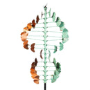 Cottage Garden Wind Spinner, Verdigris Ginkgo leaves Spinner, 90"H