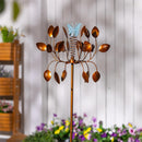 Cottage Garden Wind Spinner Copper Leaves and Butterfly, 48"H
