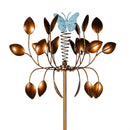 Cottage Garden Wind Spinner Copper Leaves and Butterfly, 48"H