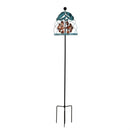 Cottage Garden Wind Spinner, Metal Verdigris Spinning Garden Globe, 70"H
