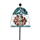 Cottage Garden Wind Spinner, Metal Verdigris Spinning Garden Globe, 70"H