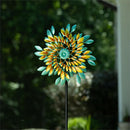 Cottage Garden Wind Spinner, Metal Leaf Spiral Wind Spinner, 75"H
