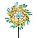 Cottage Garden Wind Spinner, Metal Leaf Spiral Wind Spinner, 75"H