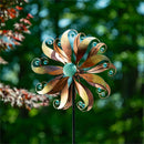 Hillside Pasture Wind Spinner, Copper Swirl Blossom, 74"H