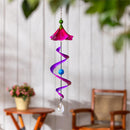 Cottage Garden Wind Spinner, Flower Bell Twirler, 26"H