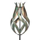 Cottage Garden Wind Spinner, Verdigris Vertical Spiral Spinner, 75"H