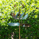 Cottage Garden Wind Spinner, Verdigris Birds in Bloom, 85"H