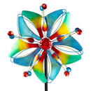 Cottage Garden Wind Spinner, Rainbow Bloom, 73"H