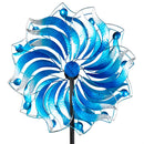 Cottage Garden Wind Spinner, Blue Swirl Bloom, 75"H
