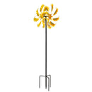 Hillside Pasture Wind Spinner, Metal Radiant Sunflower, 73"H