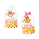 Sugar & Stripes Water Globe Gingerbread, Asst of 2, 4"H