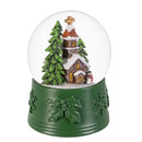 Heartfelt Cheer Water Globe Resin Church and Snowman with Music, 4"L x 5.35"H
