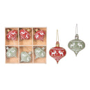 Red/Grn Ornament, S/6