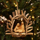 Driftwood Manger w/arch Orn