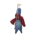 Blue Dinosaur With Scarf Orn