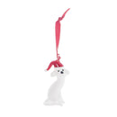 Glass White Dog Orn