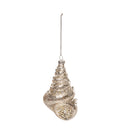 Glass GoldAuger Shell Orn