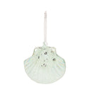 Glass Aqua Fan Shell Orn