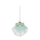 Glass & Pearls  Aqua Fan Shell Orn