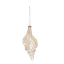 Glass Pearl Shimmer Whelk Shell Orn