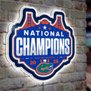 University of Florida, Mens NCAA Basketball Champions LED Wall Decor, Glazelite, Shaped Logo