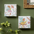 Garden of Wonder Indoor Wall Decor, Textile, Fairy Canvas, 8" H x 8" W, Asst of 2