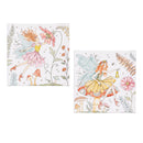 Garden of Wonder Indoor Wall Decor, Textile, Fairy Canvas, 8" H x 8" W, Asst of 2