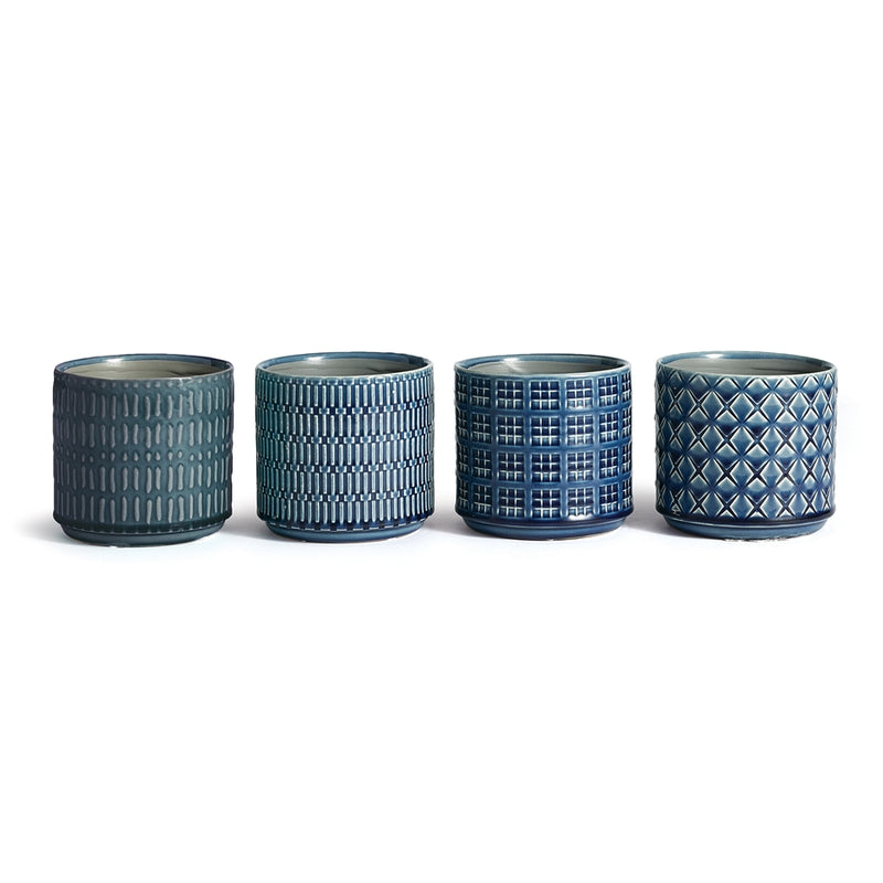 Napa Home Garden, LORETTO POTS ,SET OF 4 BLUE,yg404bl