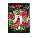 Merry Christmas Cardinal Suede Garden Flag