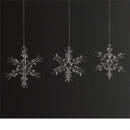 Napa Home Garden, ORGANIC SNOWFLAKE GLASS ORN ,SET OF 3,z1885cl