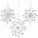 Napa Home Garden,  VINTAGE PEARL SNOWFLAKE ORNS ,SET OF 3,z4194whg