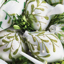 Napa Home Garden, MISTLETOE GLASS ORNS ,SET OF 3 PEARL/GRN,z5088pgr