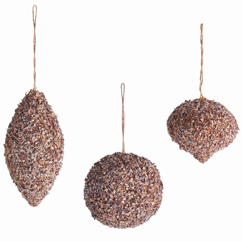 NAPA Home & Garden, GLITTER BALL, DROP & ONION ORNAMENTS, SET OF 3,Z5407PL