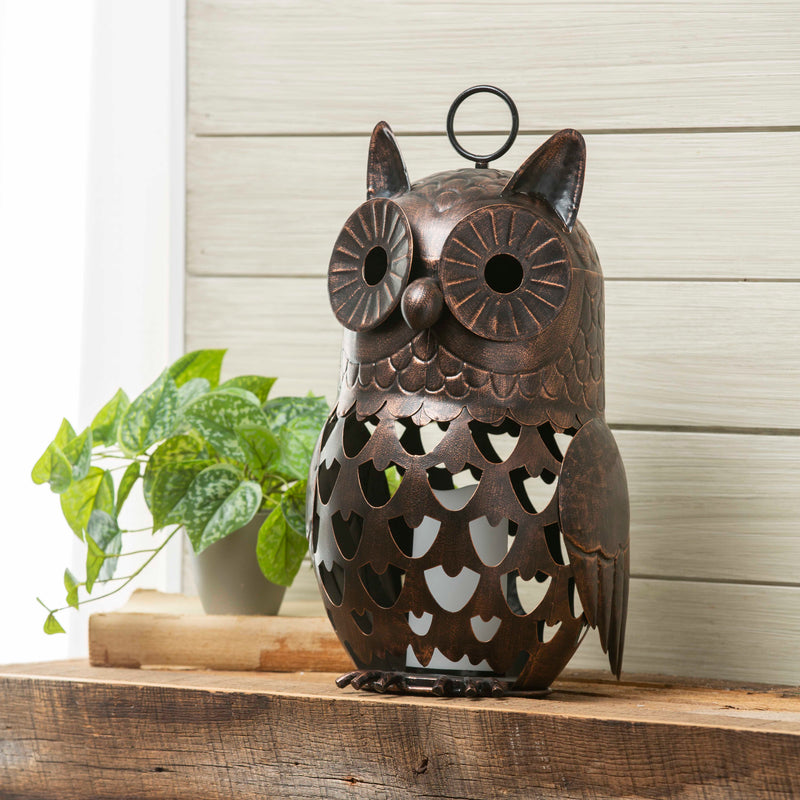 Evergreen Statuary,18"H LED Owl,10.03x9.84x18.3 Inches