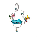 Stained Glass and Metal Hanging Bird Feeder, Butterfly