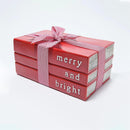 LED Resin tabletop décor, red book with ribbon