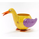 Metal planter, duck
