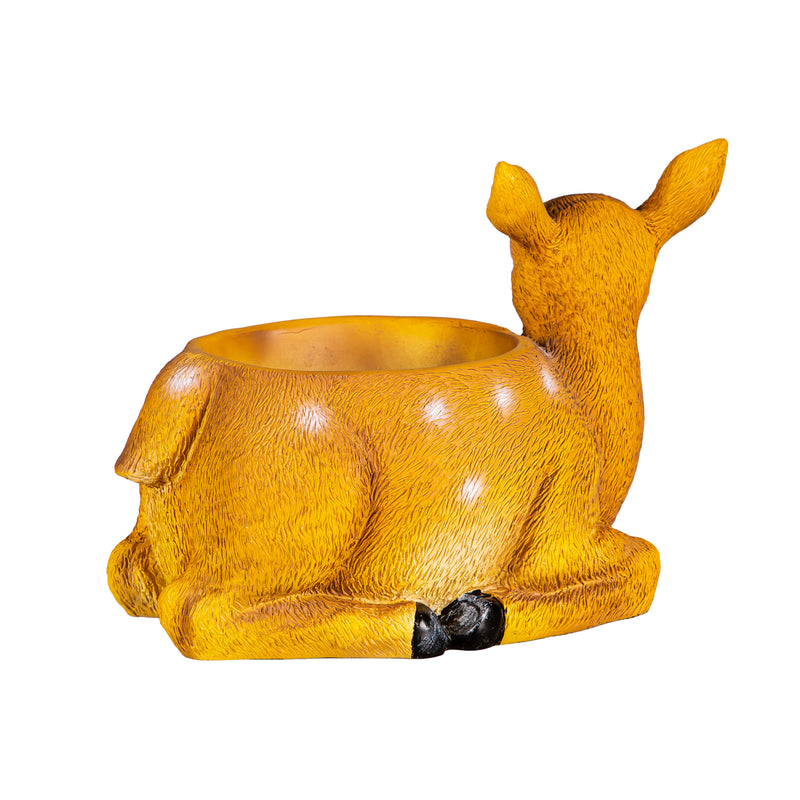 Evergreen Statuary,Portly Woodland Animal Planter, Deer,6.3x9.25x6.69 Inches