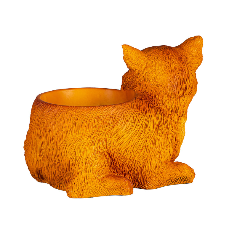 Evergreen Statuary,Portly Woodland Animal Planter, Fox,6.3x9.25x6.69 Inches