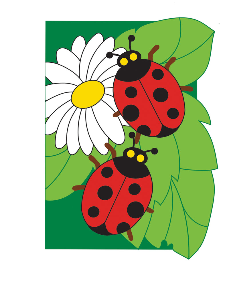 3D Ladybug Applique House Flag,10390an