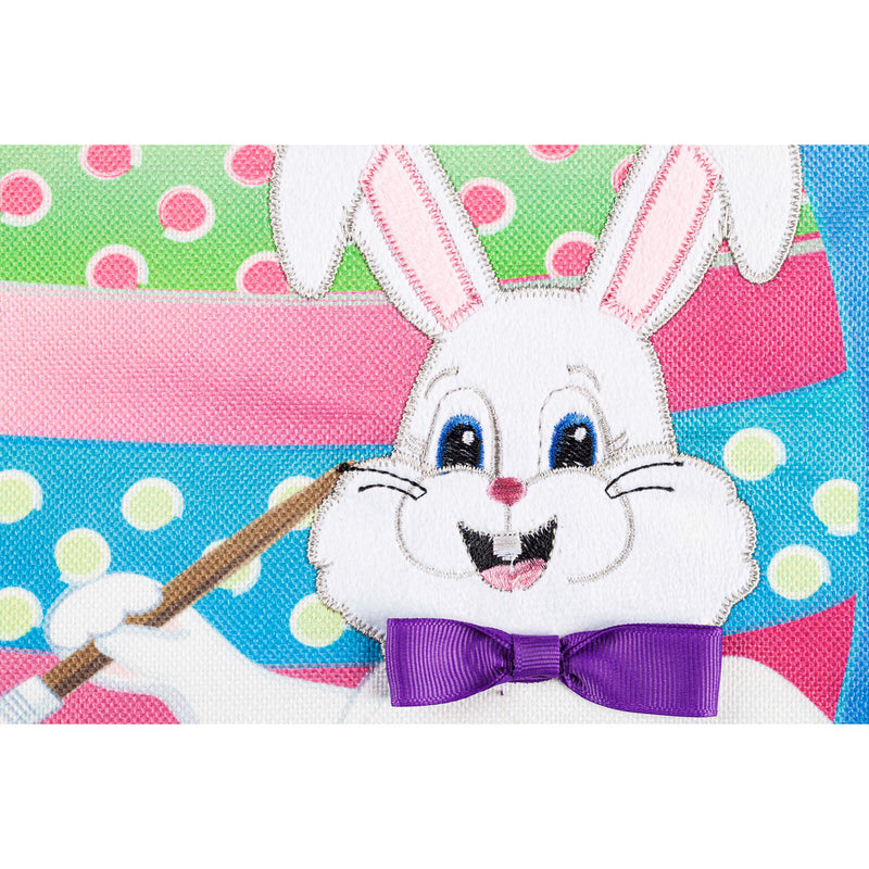 Bunny Painting Easter Egg House Burlap Flag,13b10125