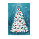 White Christmas Tree Burlap House Flag,13b11330