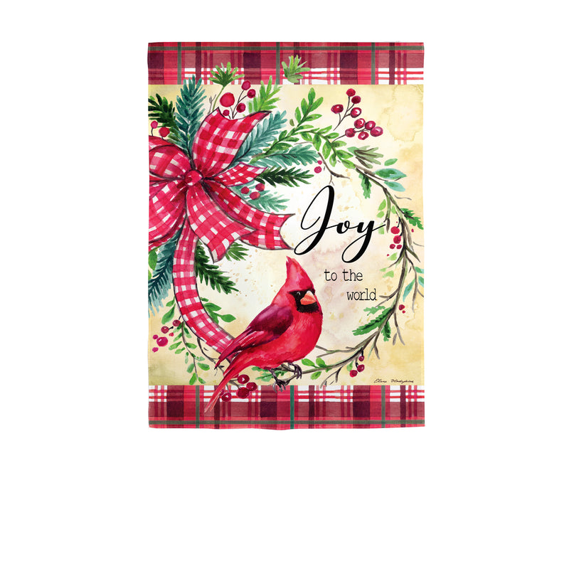 Cardinal Joy Burlap House Flag,13b12175